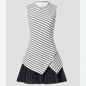 Tanya Taylor Regina Sleeveless Pique Striped Dress, Size XS